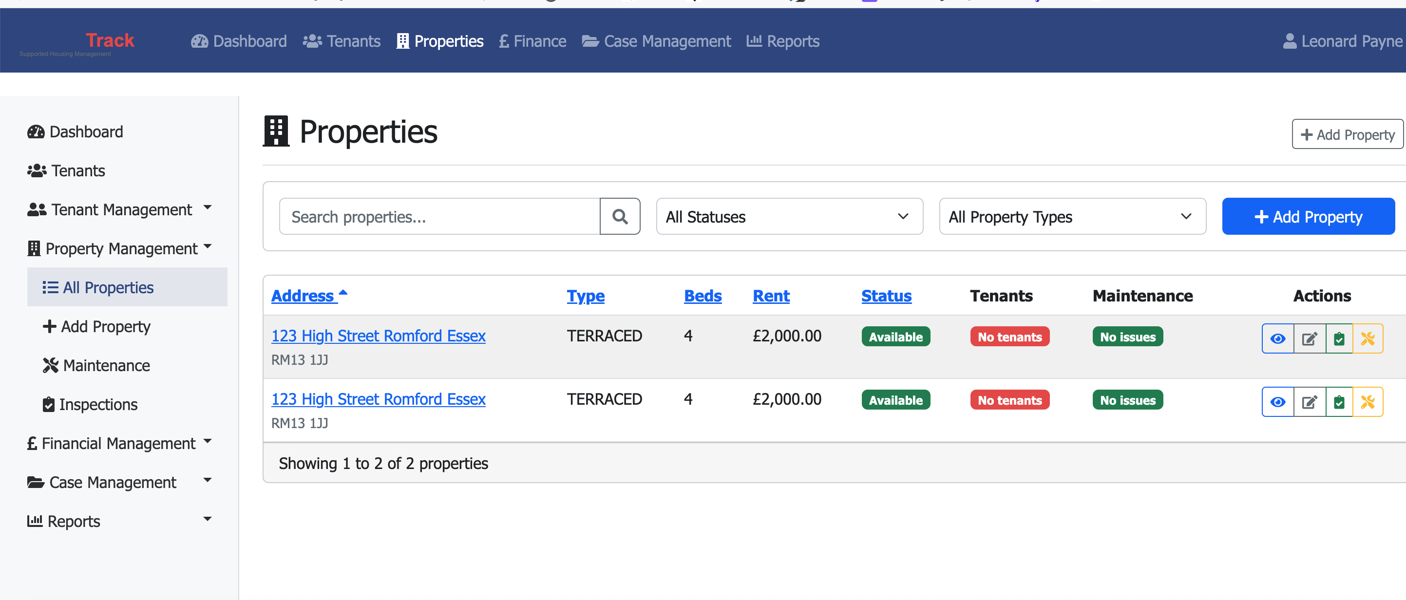 Property Management Dashboard